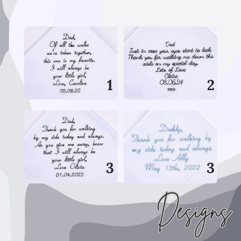 Custom Embroidered Wedding Handkerchief