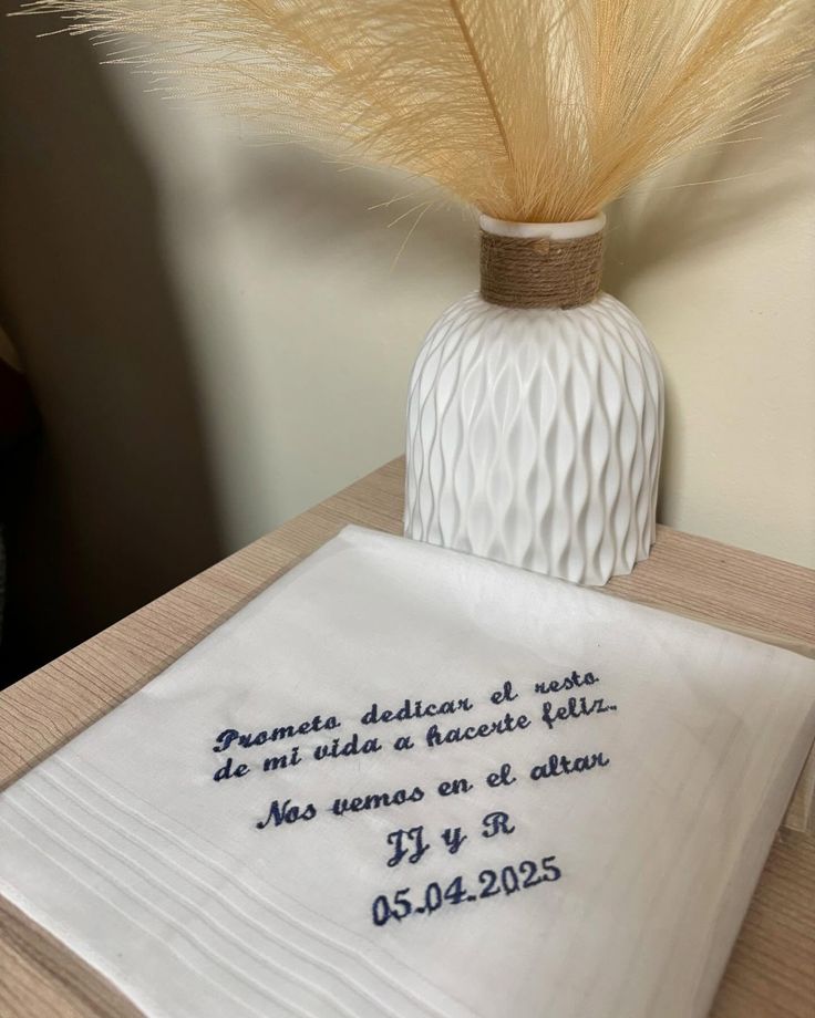 Custom Embroidered Wedding Handkerchief