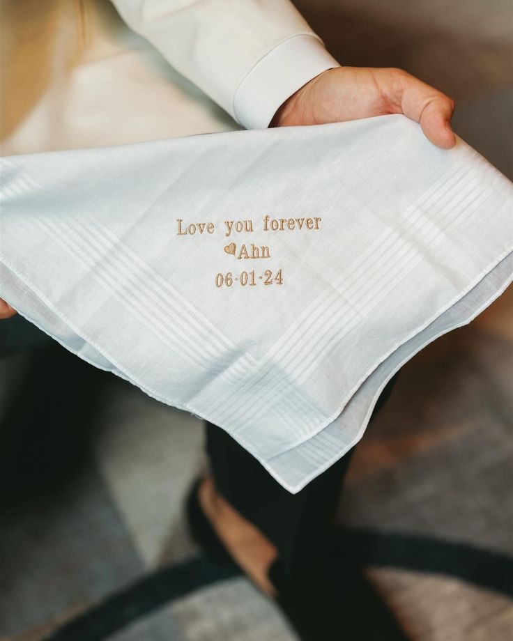 Custom Embroidered Wedding Handkerchief