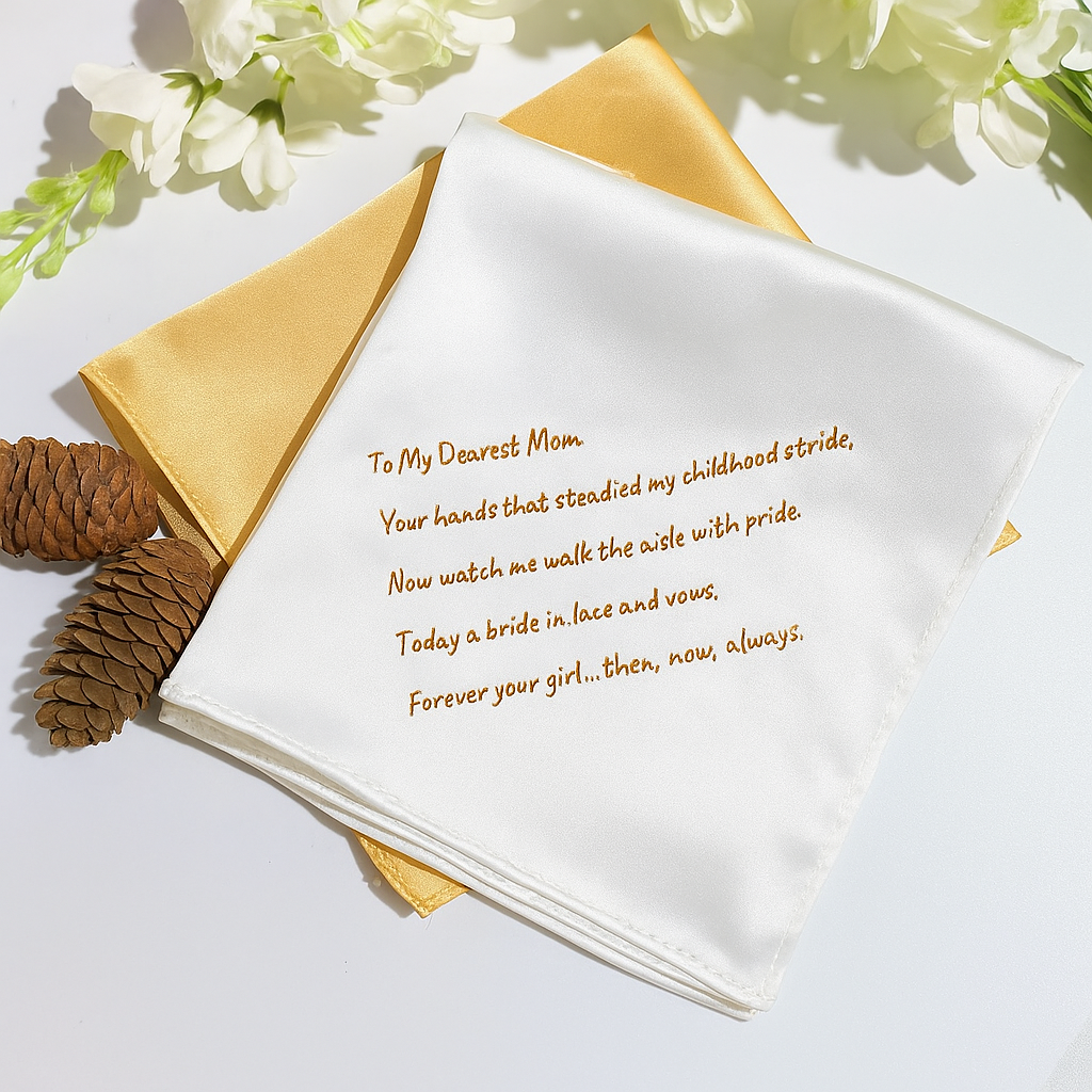 Custom Embroidered Wedding Handkerchief