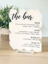 Custom Acrylic Bar Menu sign