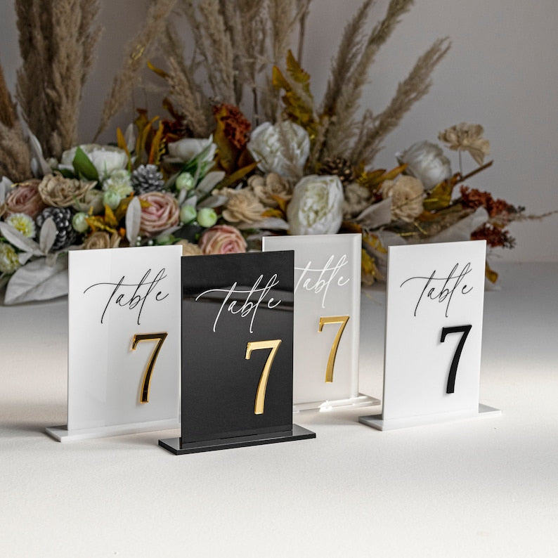 Acrylic Wedding Table Number