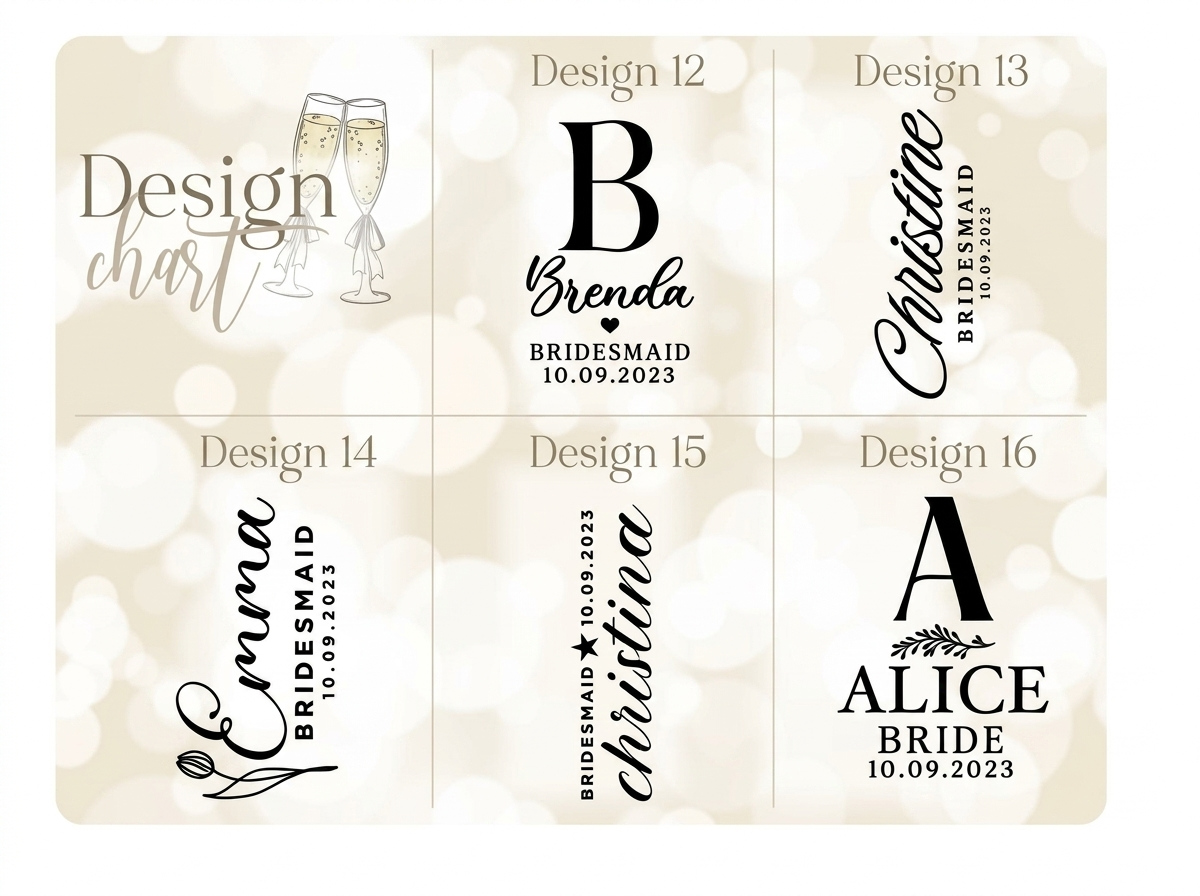 Engraved Bridesmaid Champagne Flutes