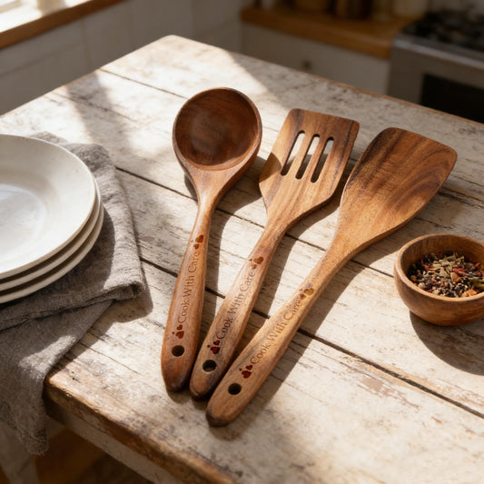 Custom Engraved Wooden Spoons Set