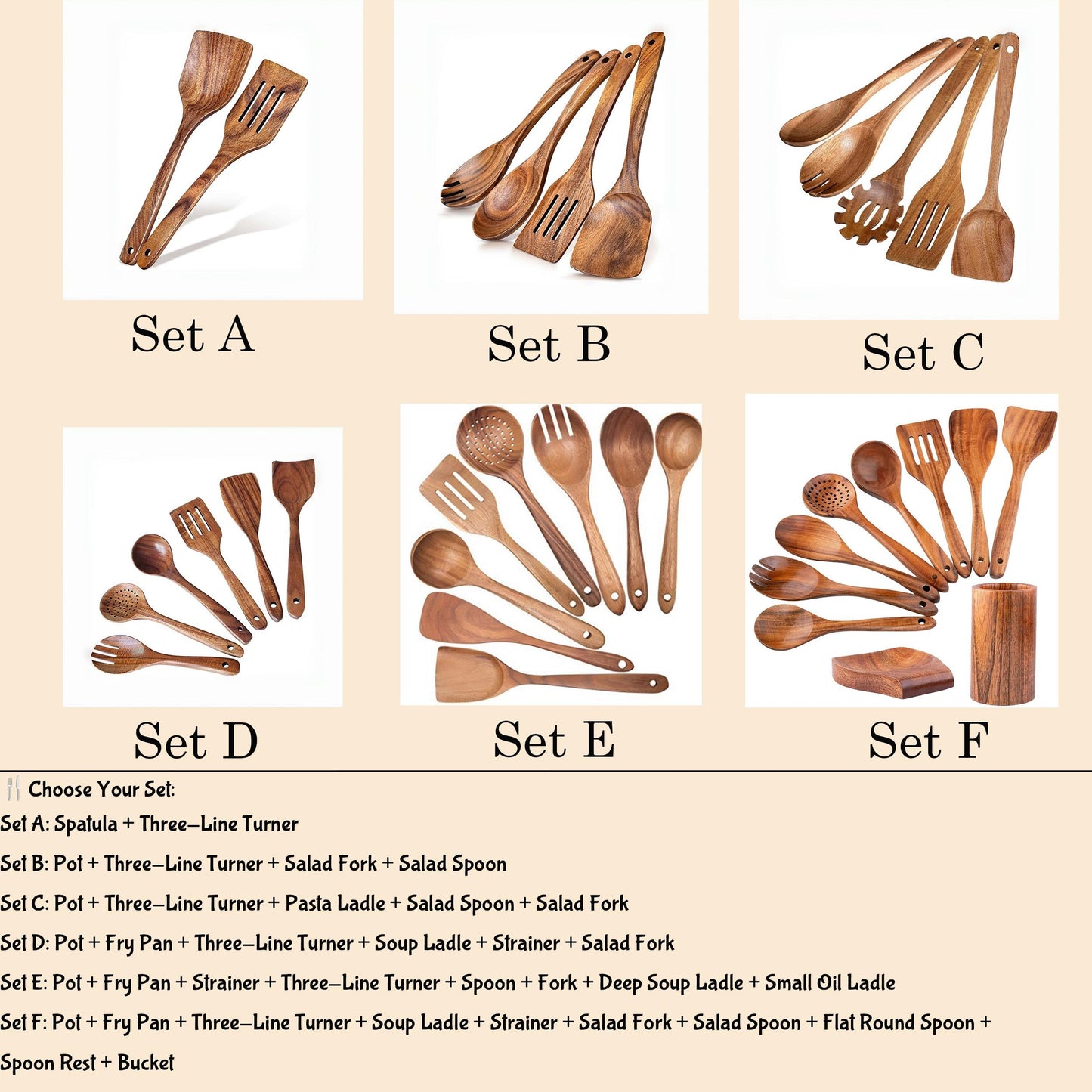 Custom Engraved Wooden Spoons Set