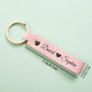 Personalized BirthFlower Engraved Leather Keychain