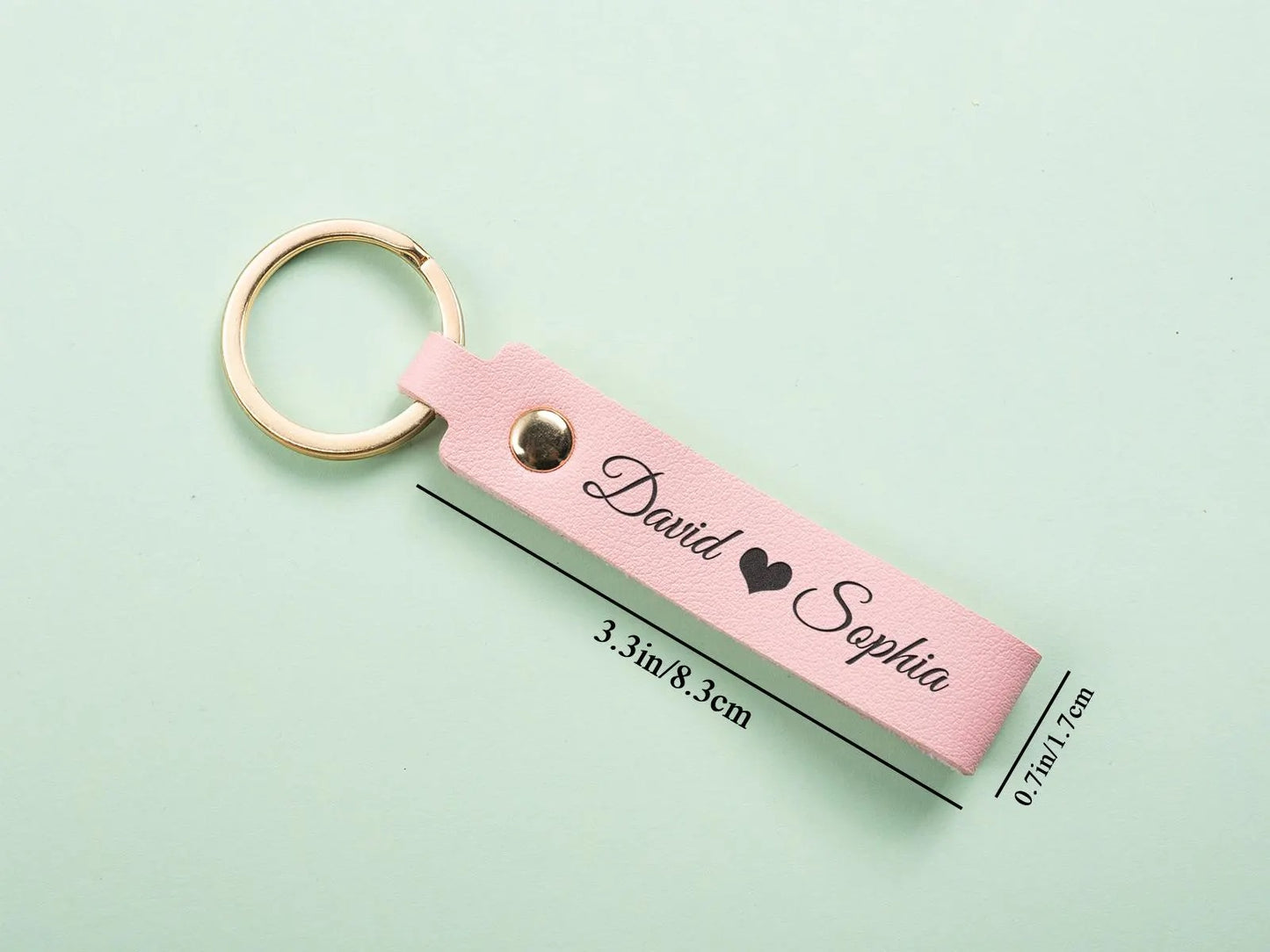 Personalized BirthFlower Engraved Leather Keychain