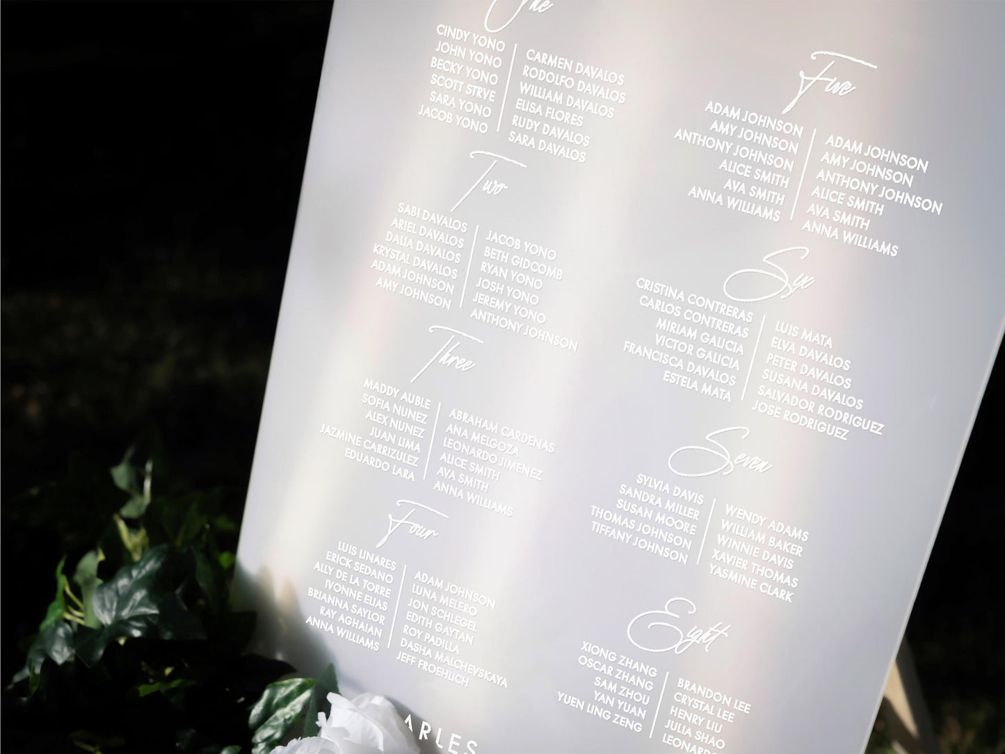 Acrylic Wedding Seating Chart