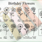 Personalized BirthFlower Engraved Leather Keychain