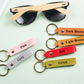 Personalized BirthFlower Engraved Leather Keychain