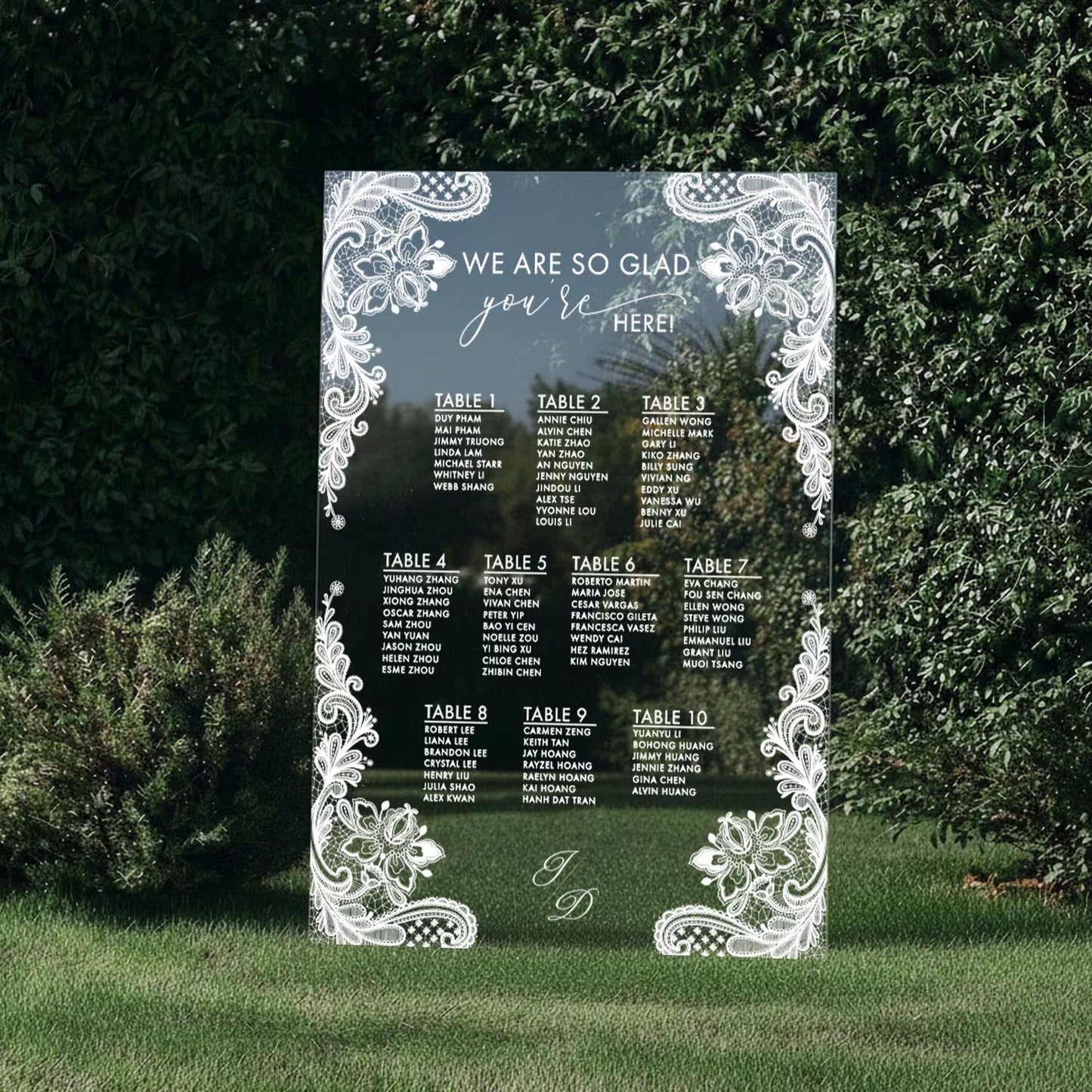 Acrylic Wedding Seating Chart