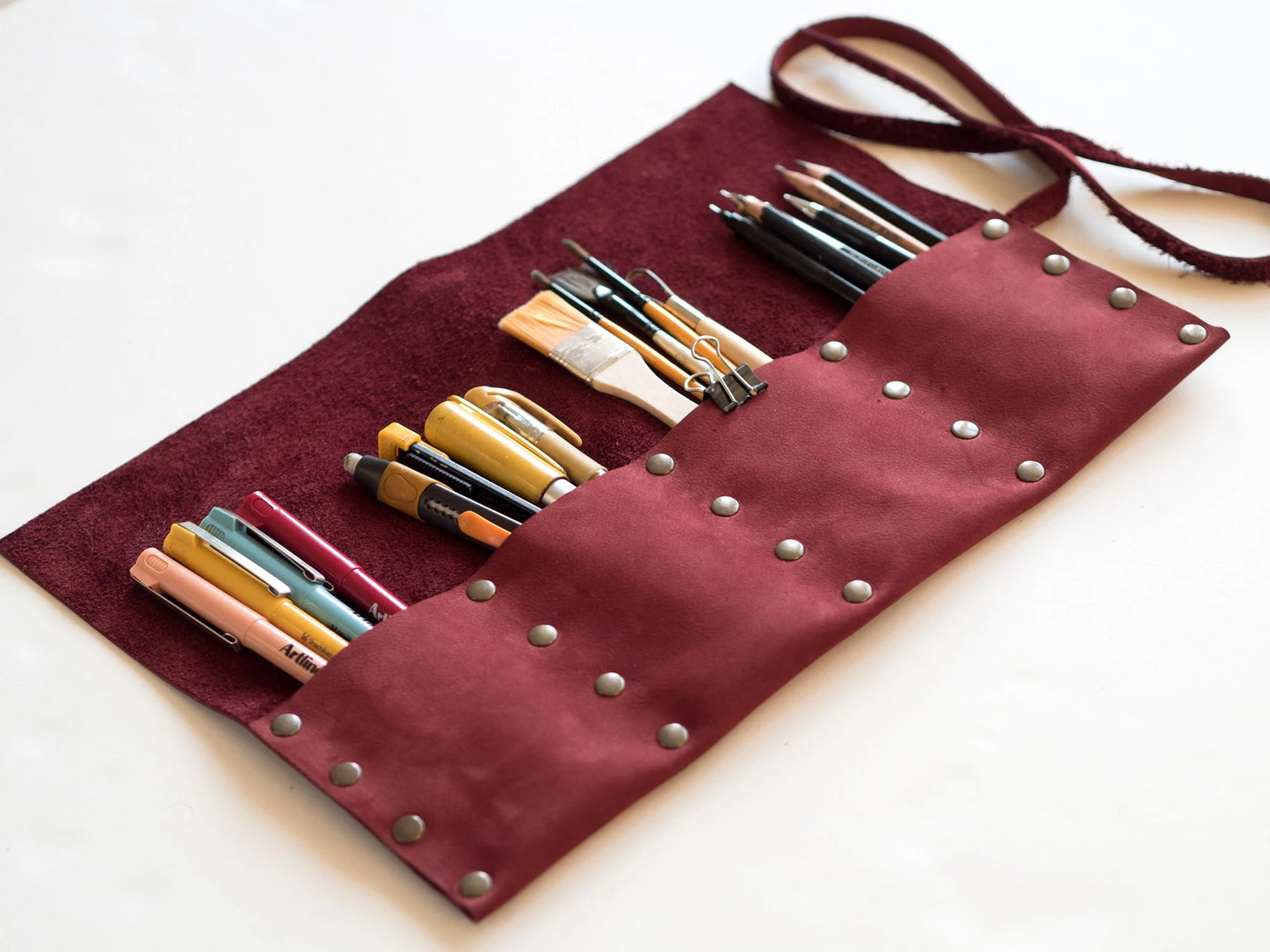 Personalized Leather Pencil Roll