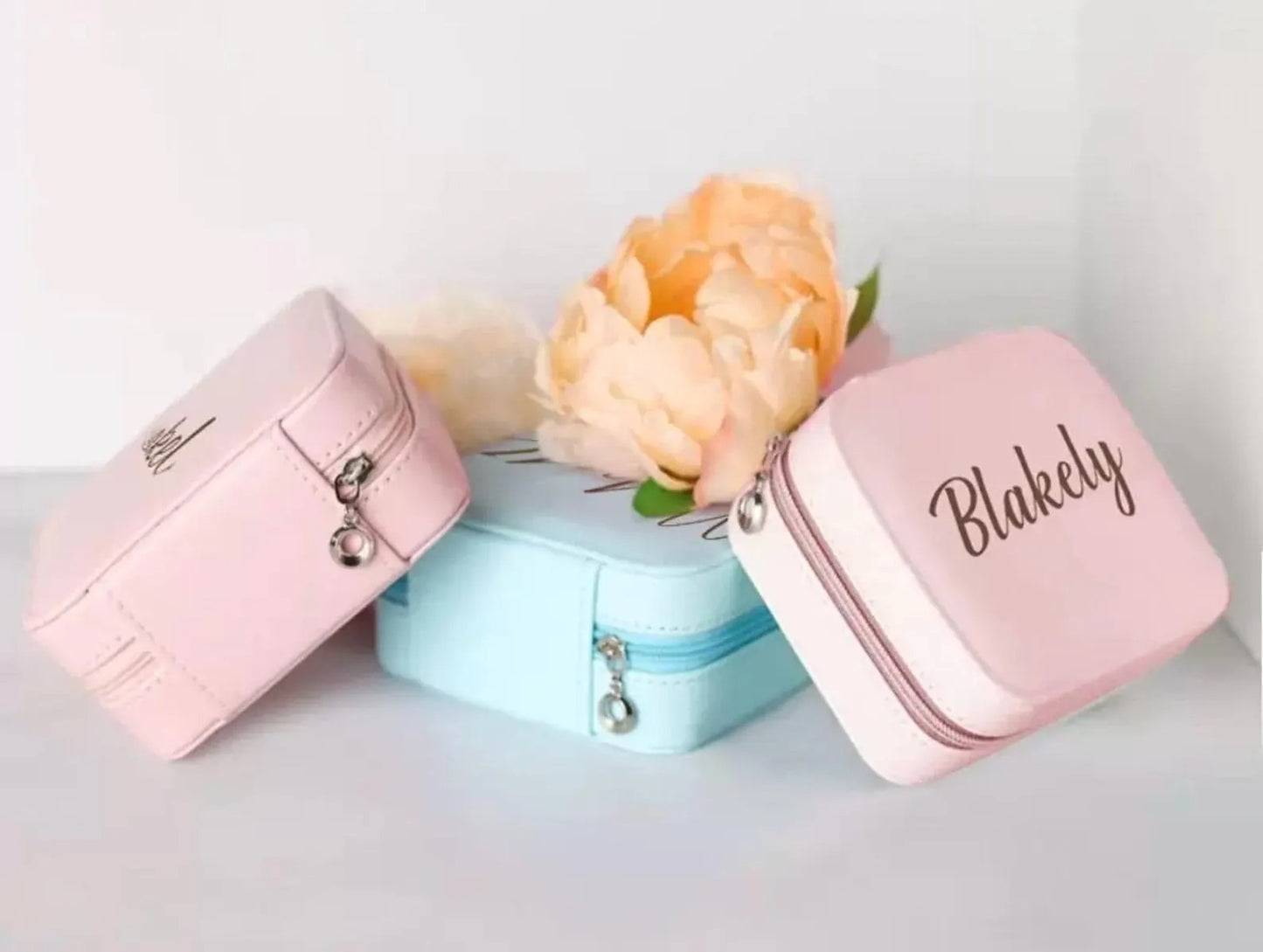 Personalized travel jewelry box