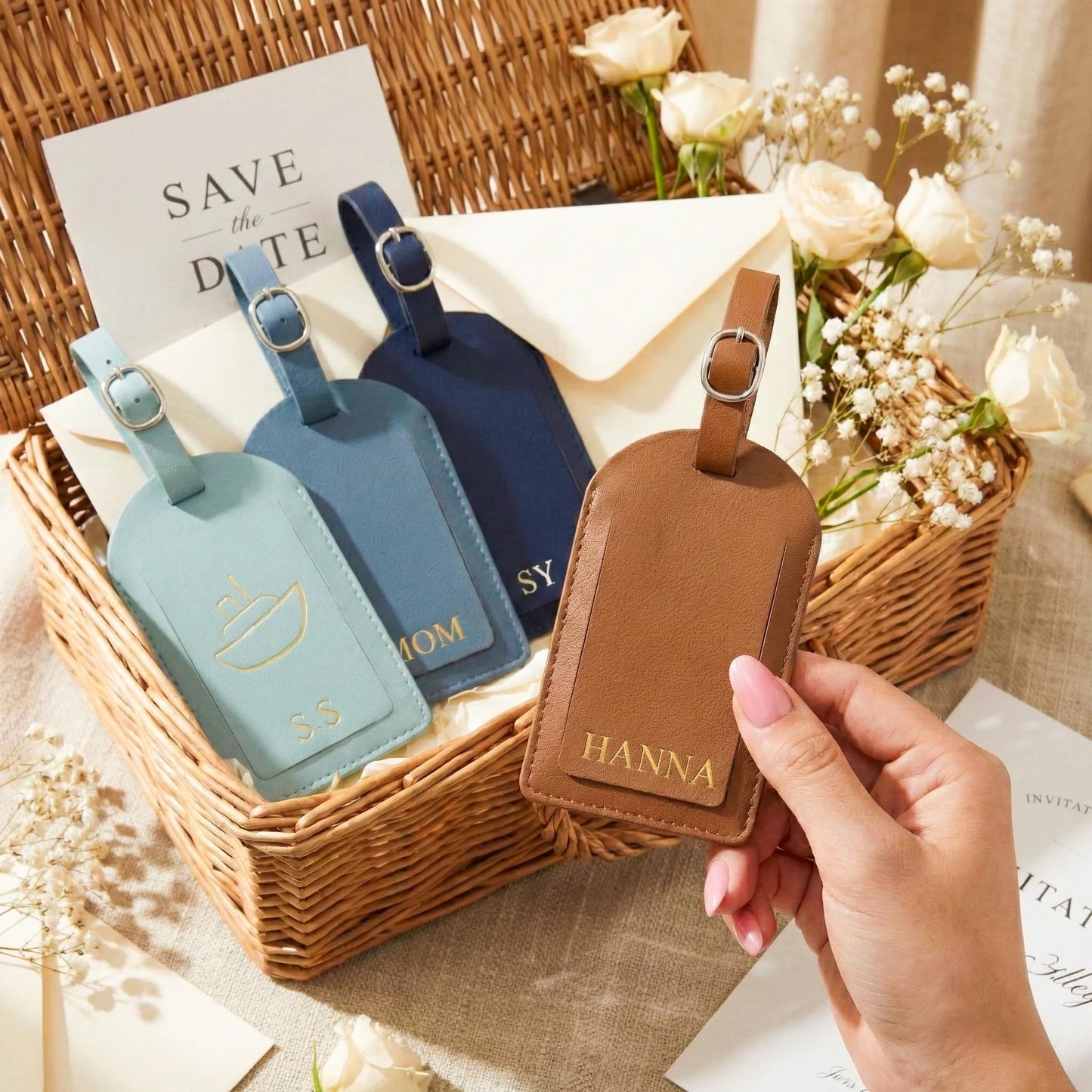 Personalized Wedding Luggage Tags