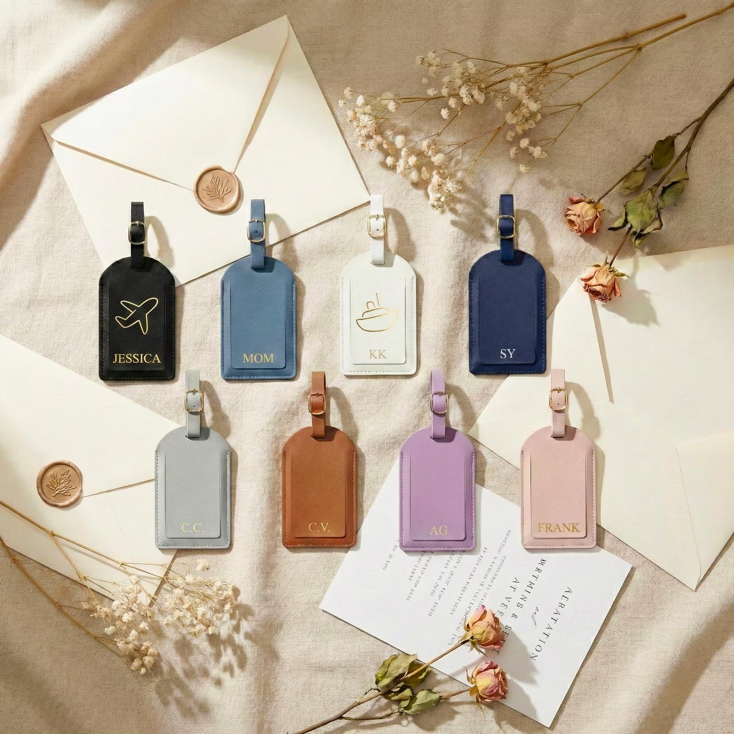 Personalized Wedding Luggage Tags
