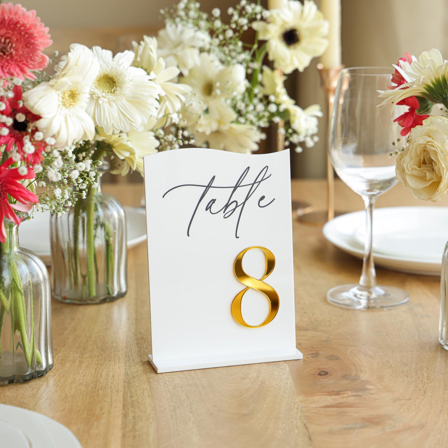 Acrylic Wedding Table Number