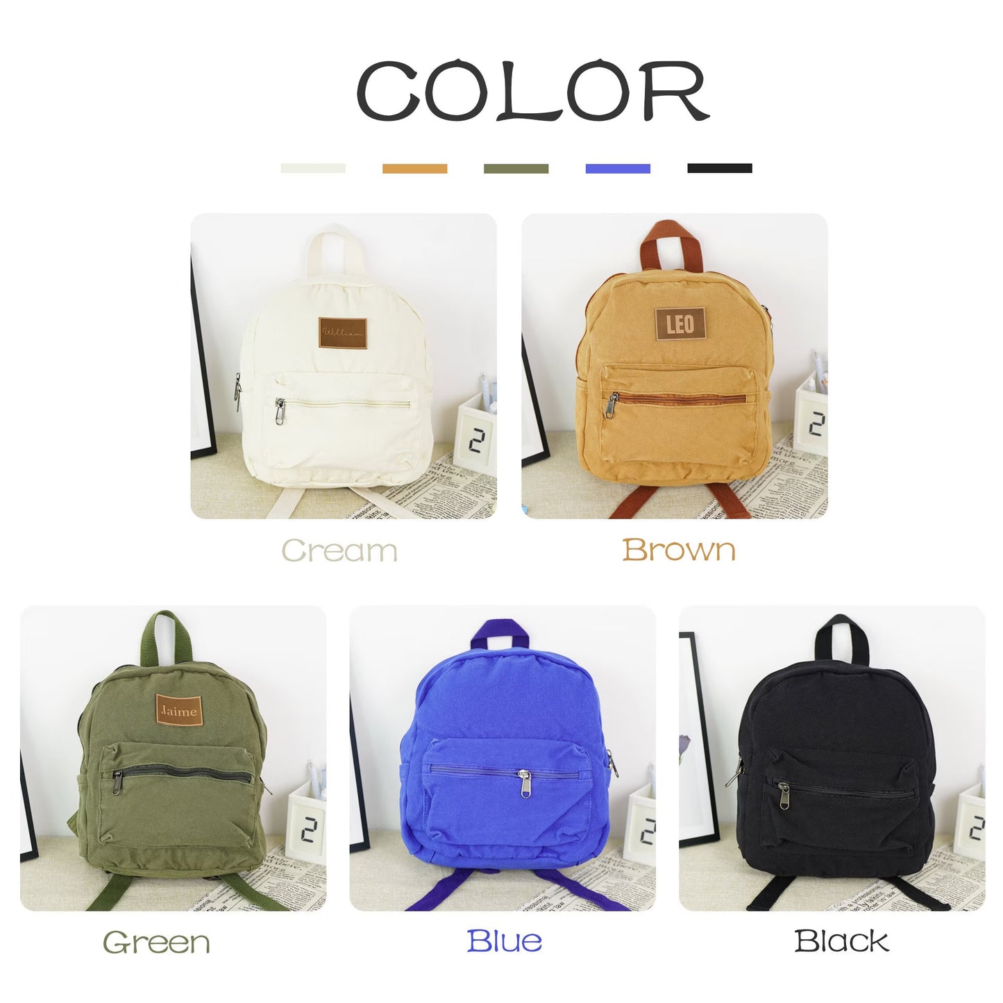 Personalized Kids Canvas Backpack