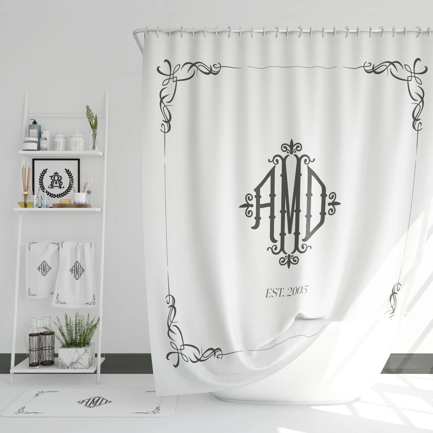 Custom Monogram Shower Curtains
