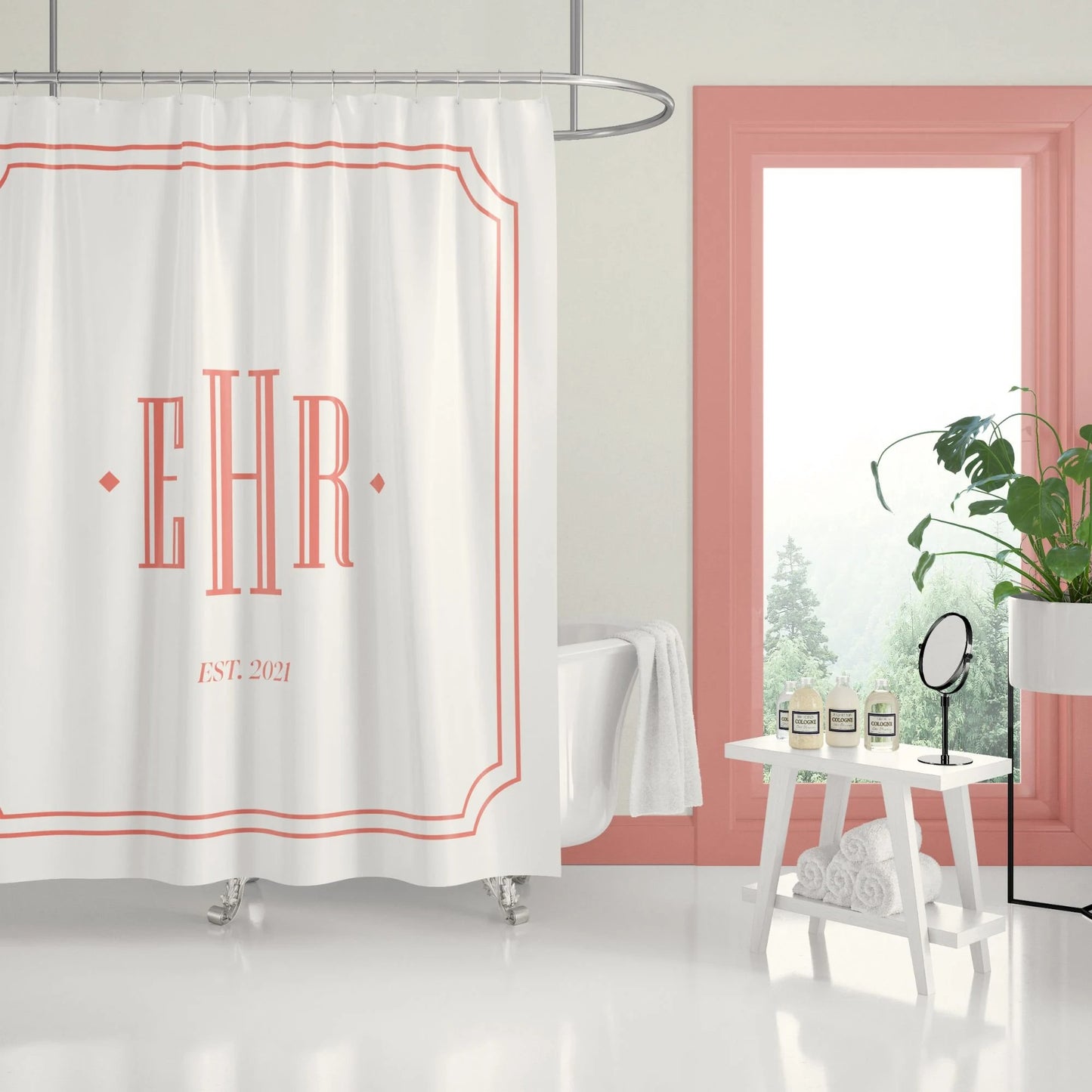Custom Monogram Shower Curtains