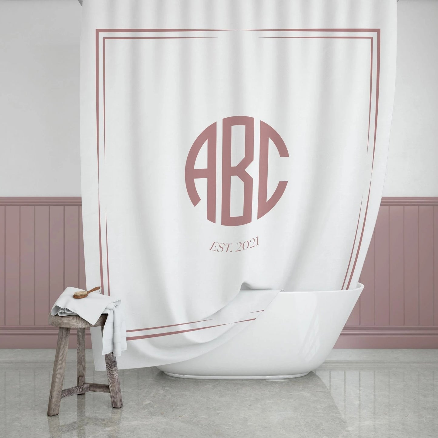 Custom Monogram Shower Curtains