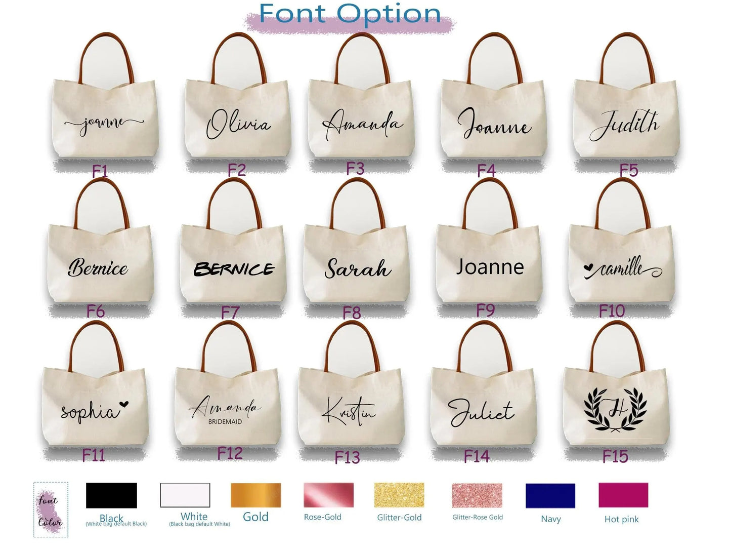 Custom Tote Bags for bridal shower
