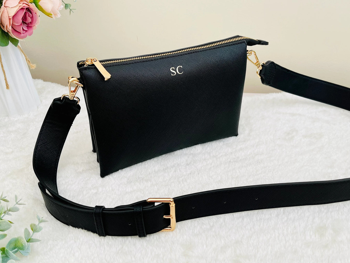 Personalized Leather Crossbody Bag
