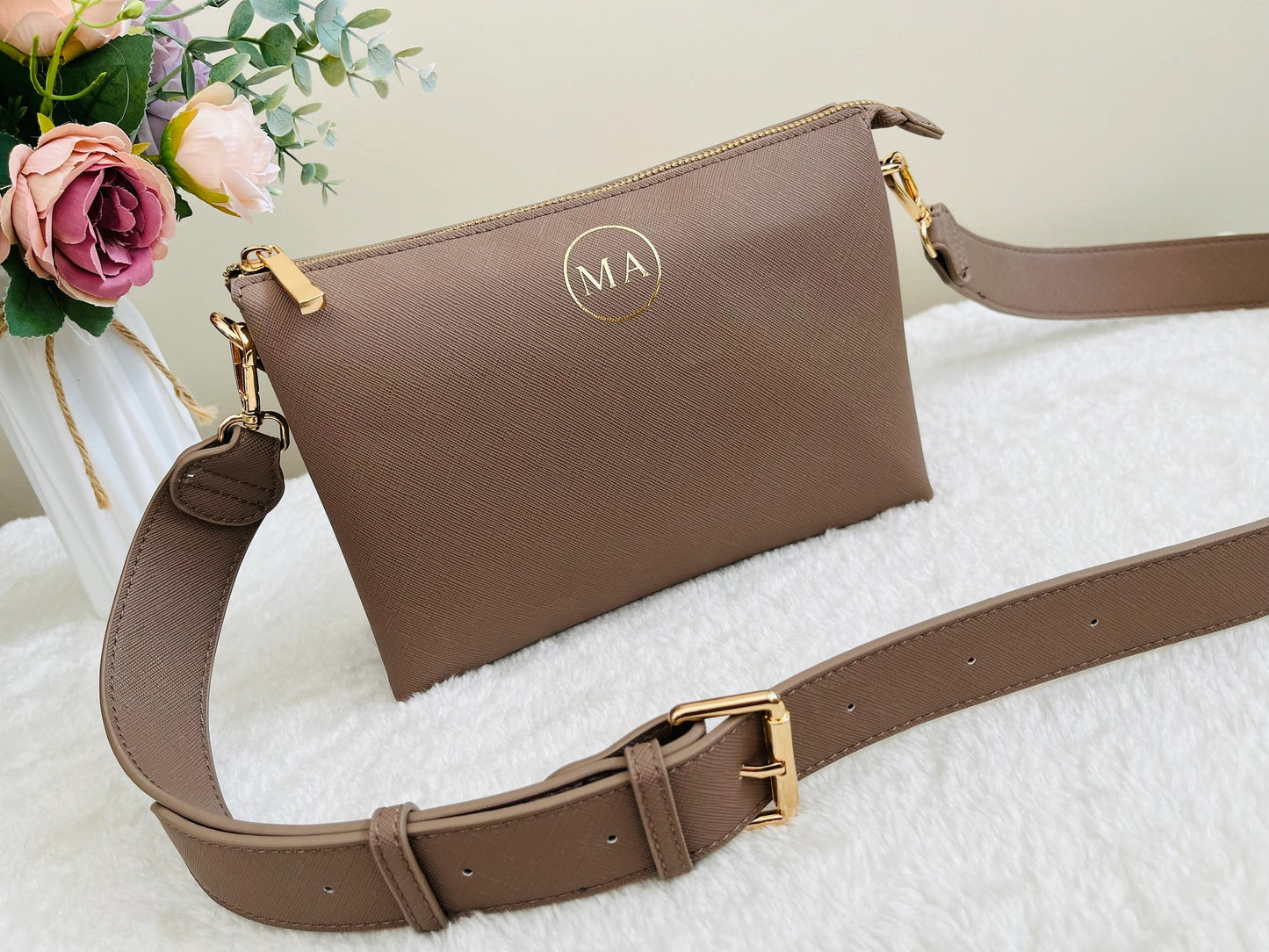 Personalized Leather Crossbody Bag