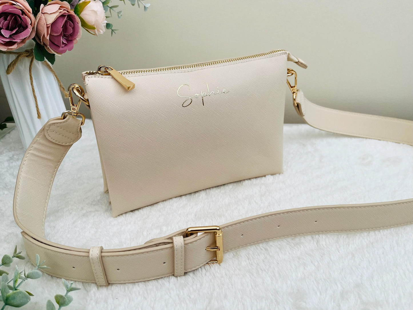 Personalized Leather Crossbody Bag