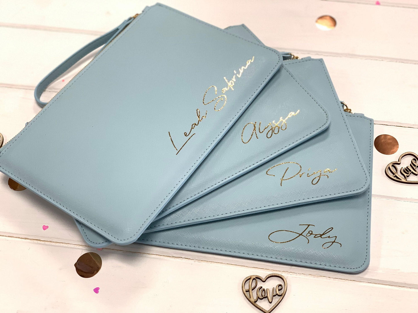 Personalized Leather Clutch Bags