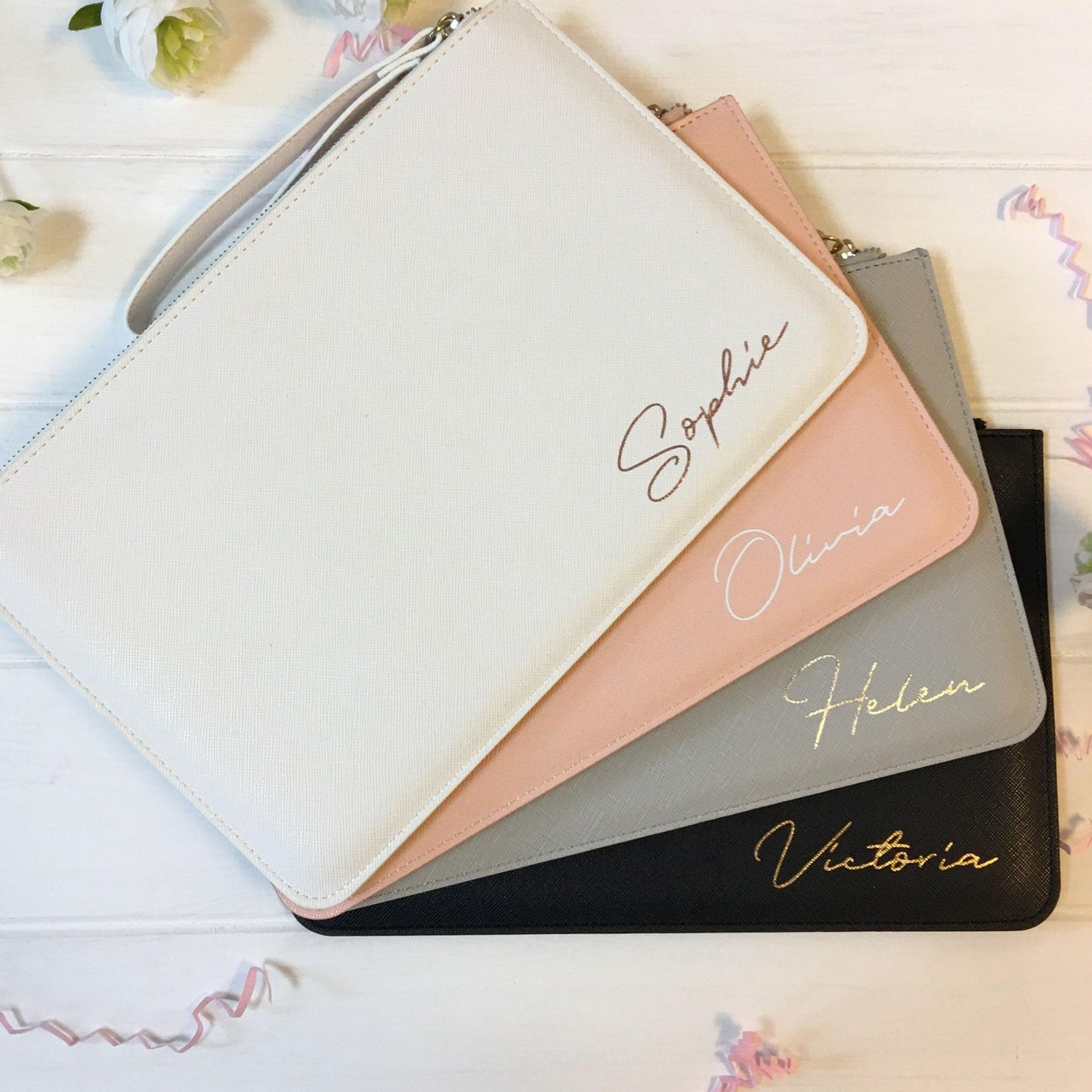 Personalized Leather Clutch Bags
