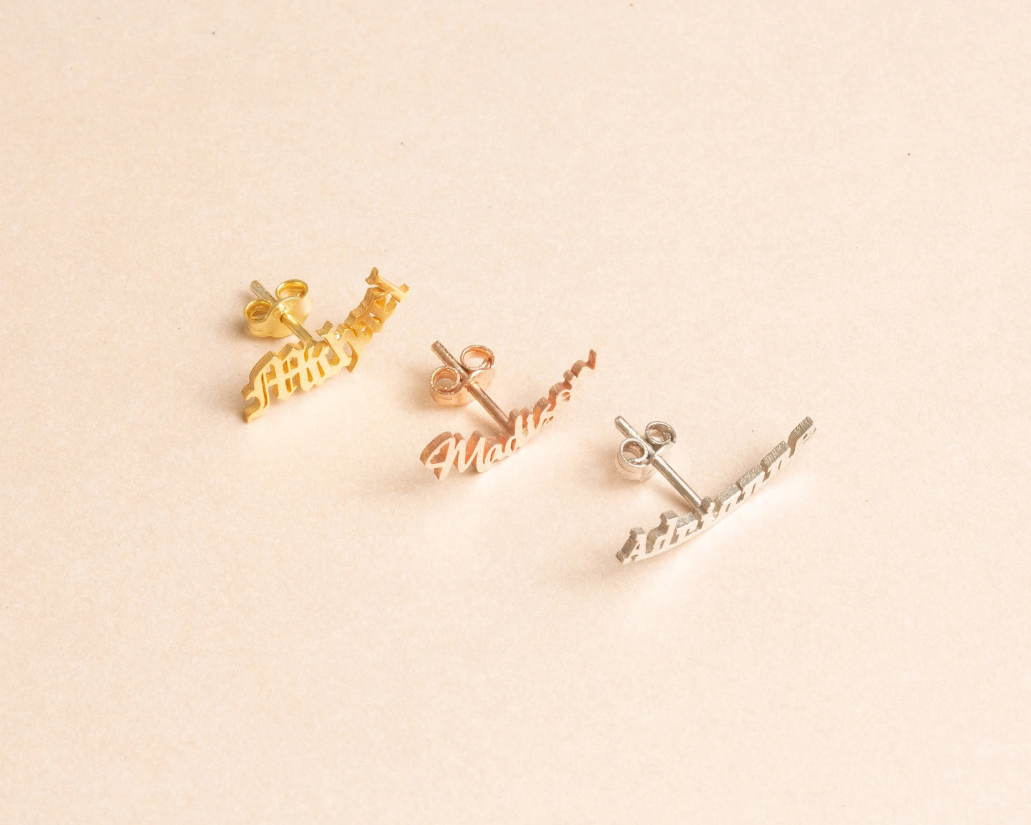 Personalized Silver Name Earrings