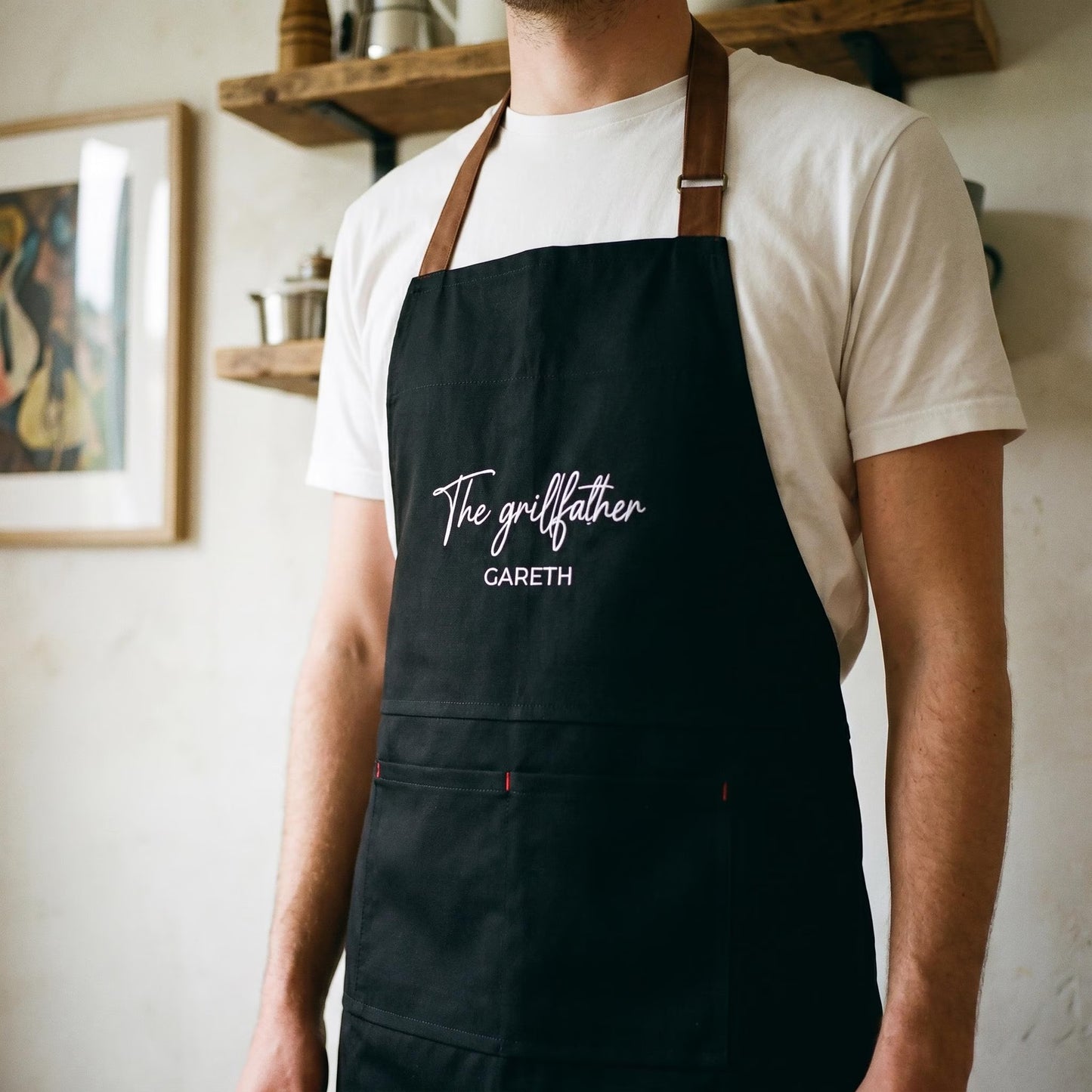 Custom Embroidered Apron: Personalized Chef, Baker, Barista Gift