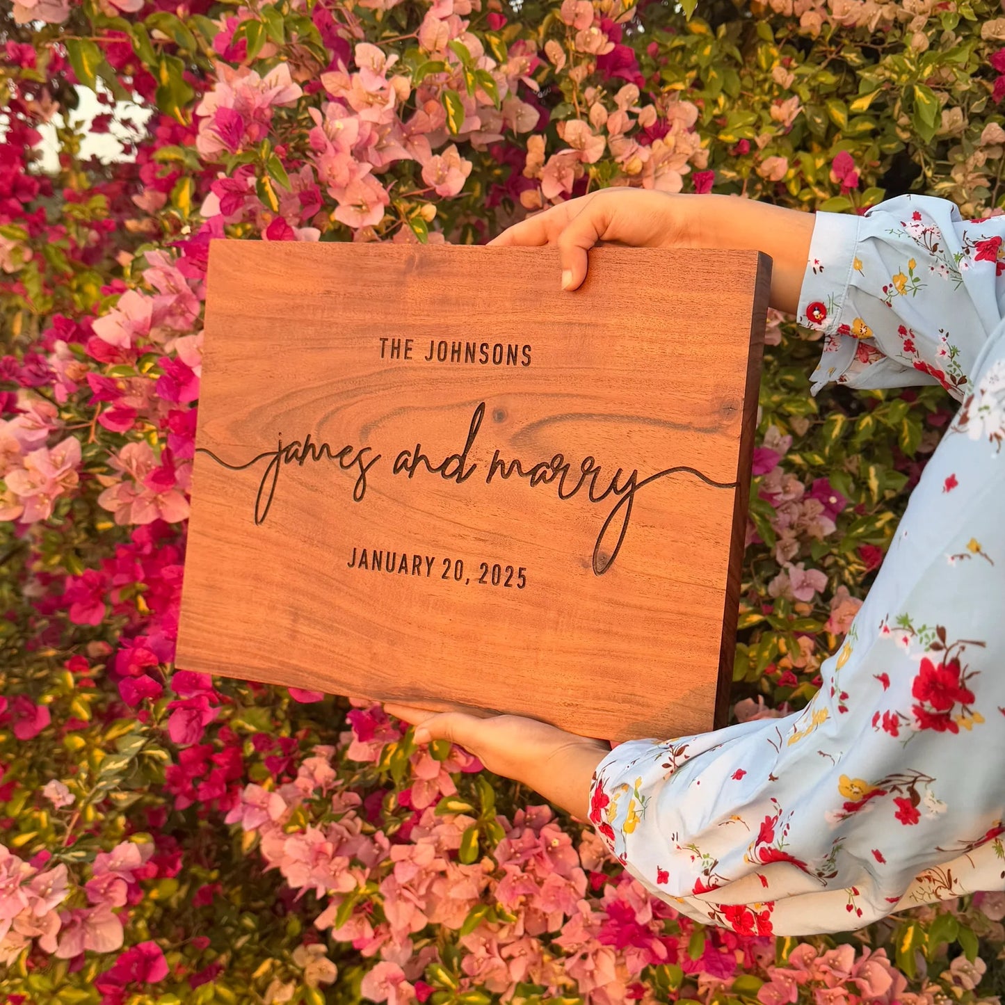 Engraved Wooden Wedding Welcome Sign