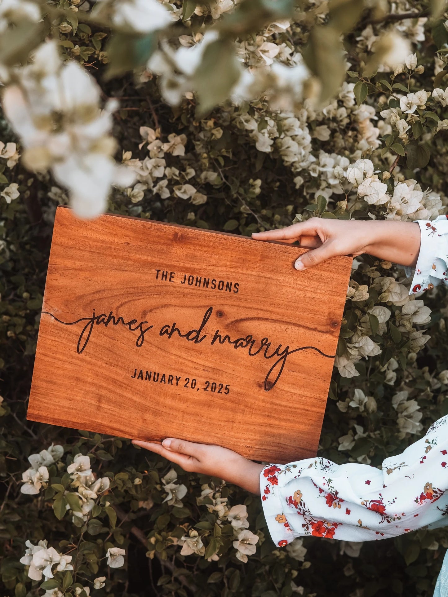 Engraved Wooden Wedding Welcome Sign