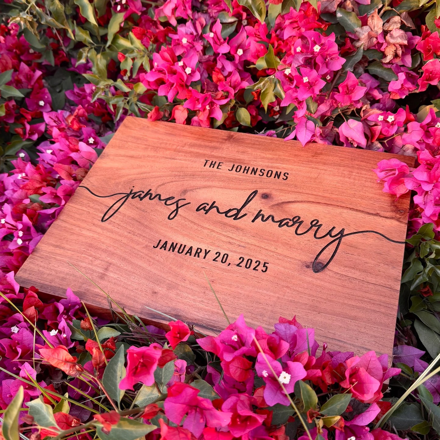 Engraved Wooden Wedding Welcome Sign