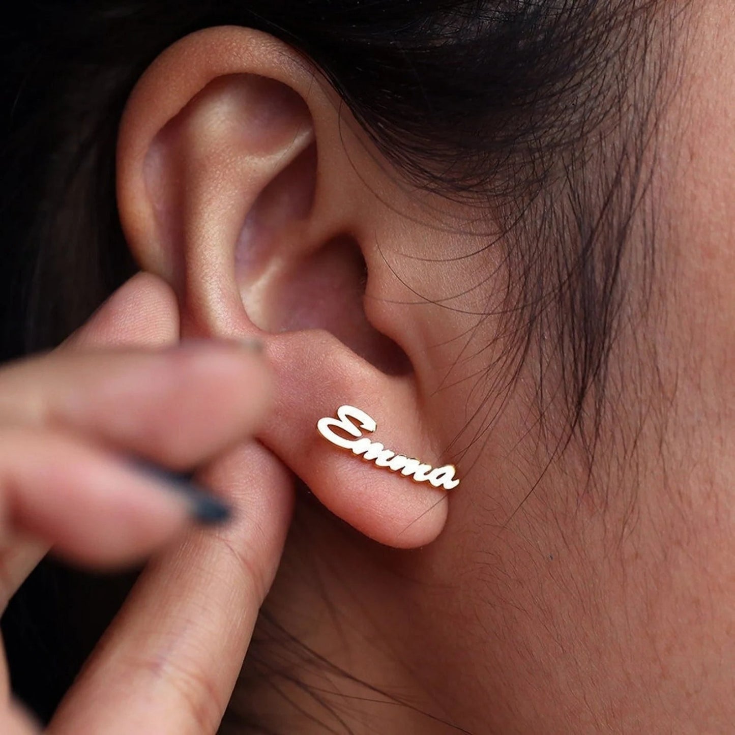 Personalized Silver Name Earrings