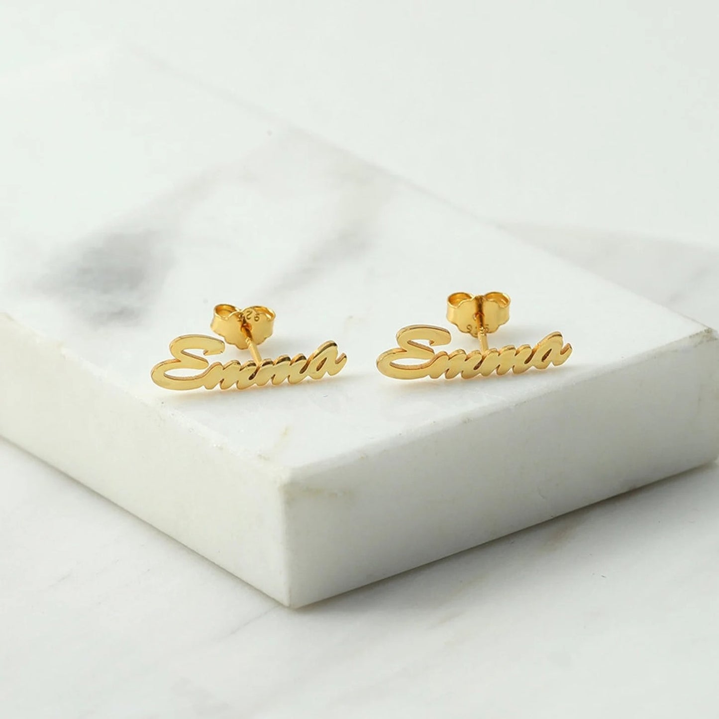 Personalized Silver Name Earrings