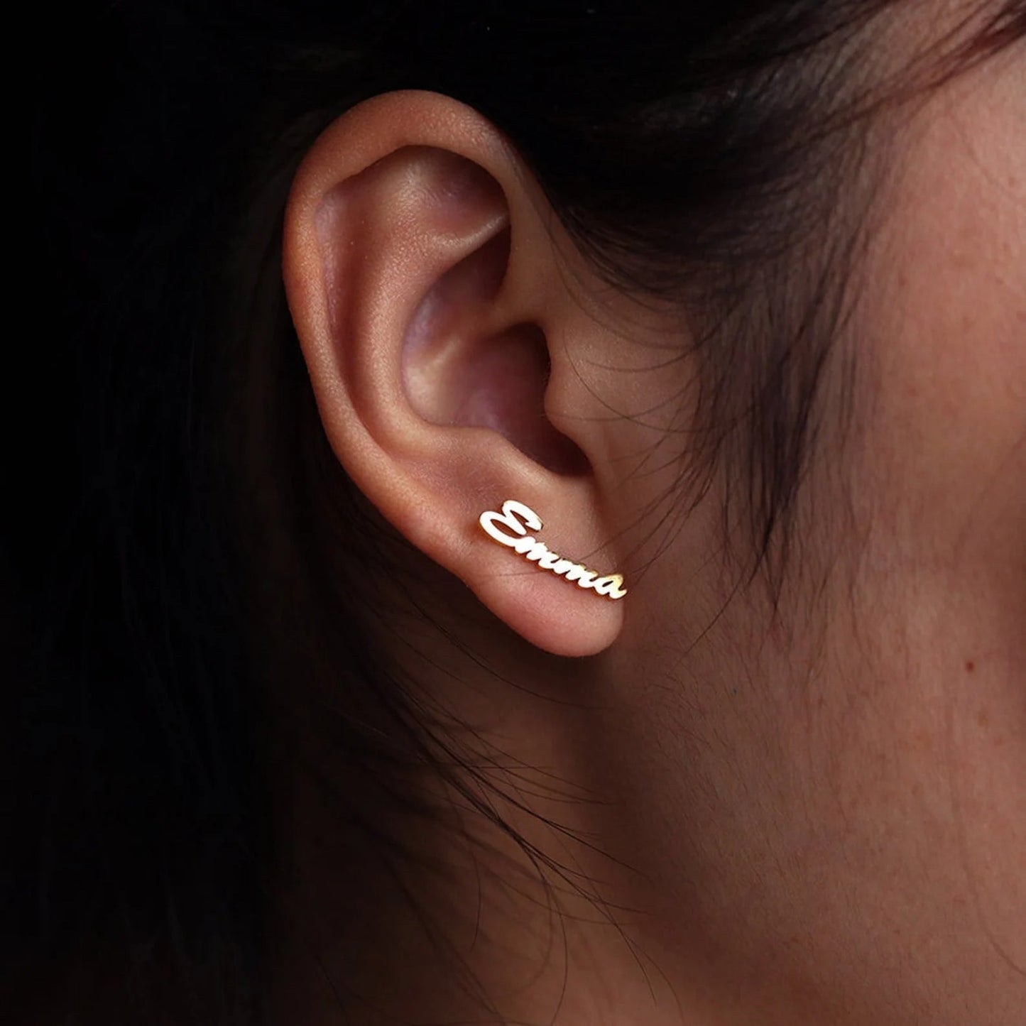 Personalized Silver Name Earrings