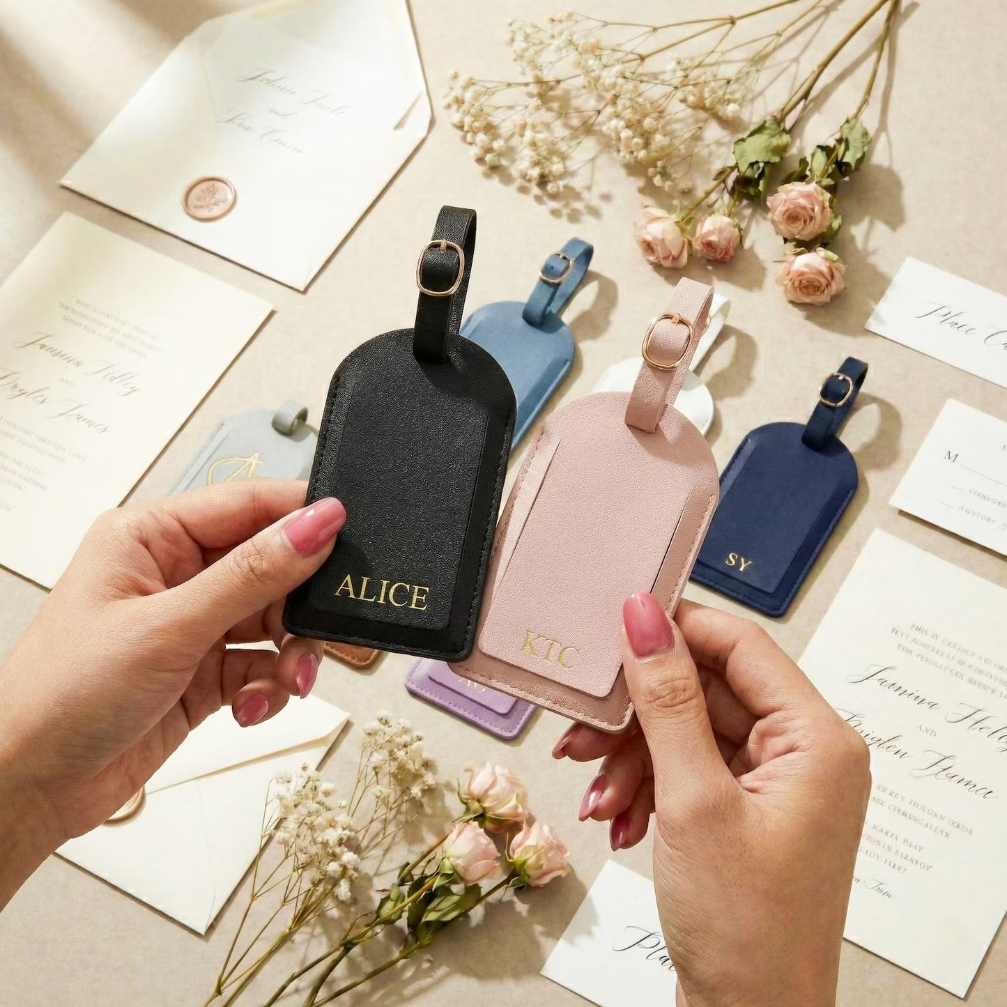 Personalized Wedding Luggage Tags