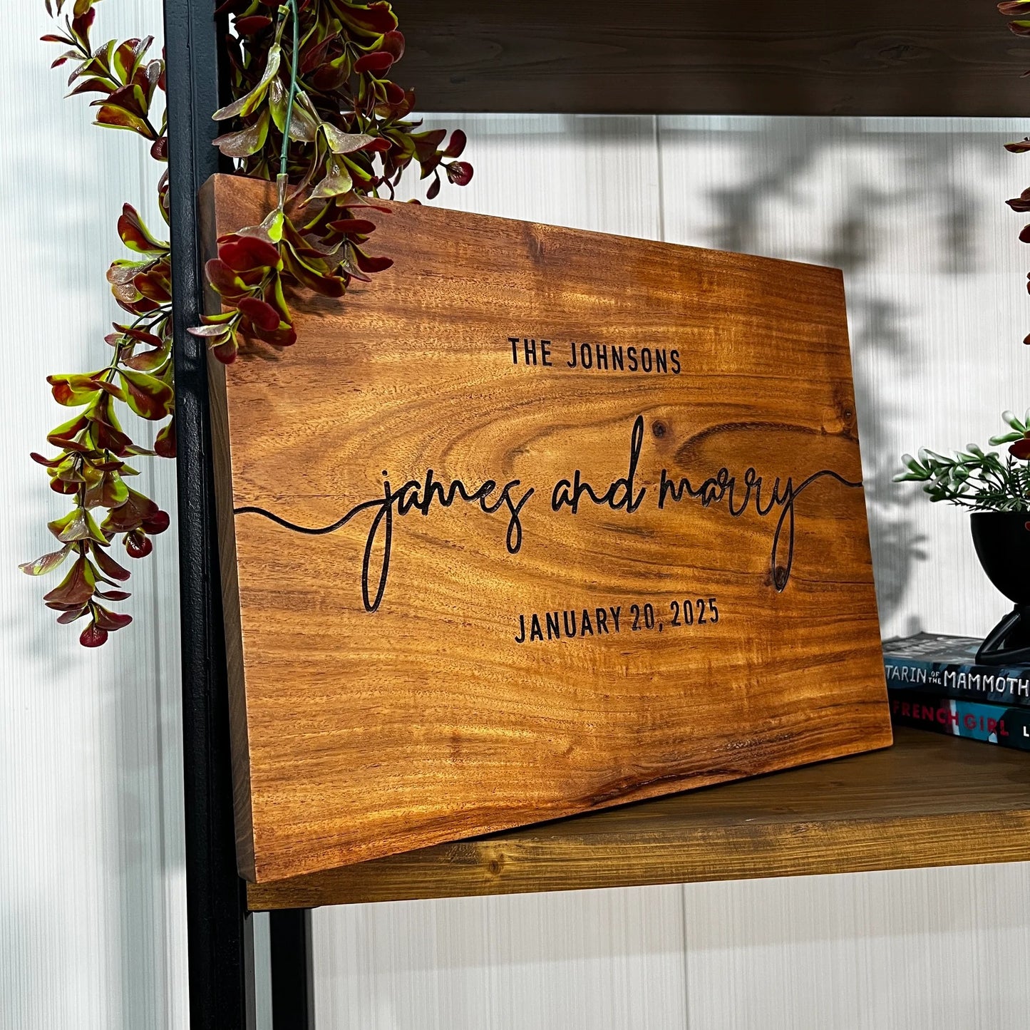 Engraved Wooden Wedding Welcome Sign