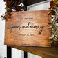 Engraved Wooden Wedding Welcome Sign