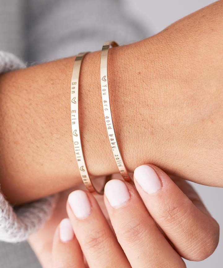Custom Engraved Cuff Bracelet With Personalized Message