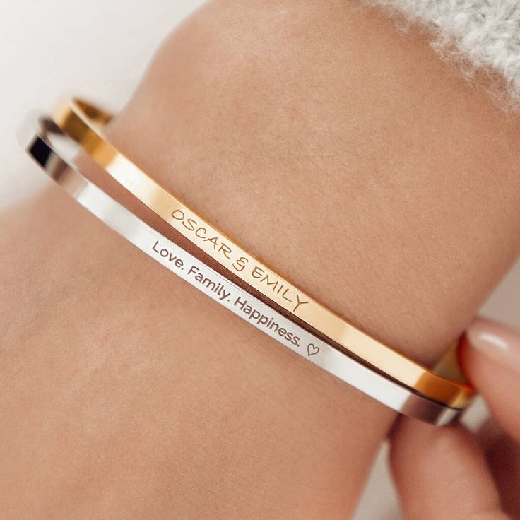 Custom Engraved Cuff Bracelet With Personalized Message