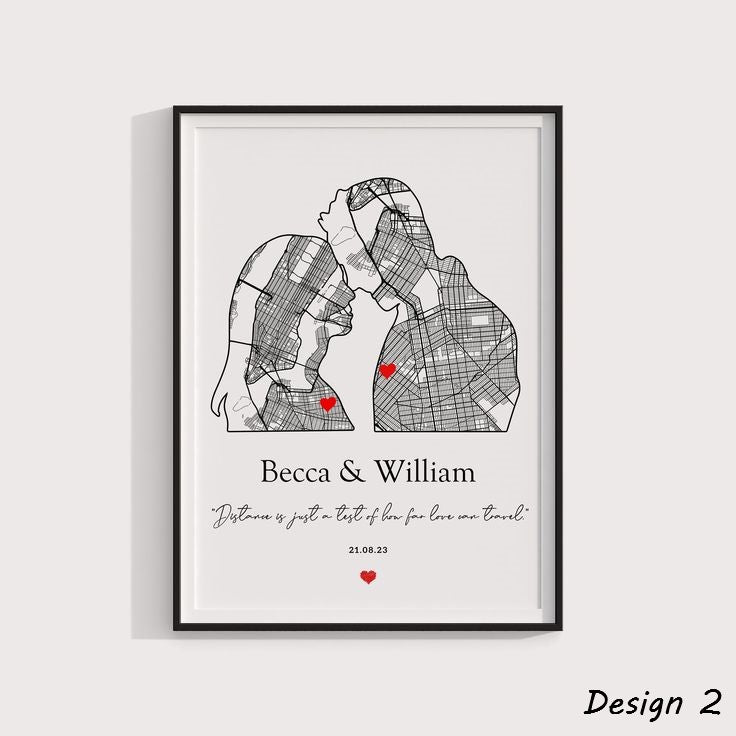 Custom Couple Wedding Journey Map