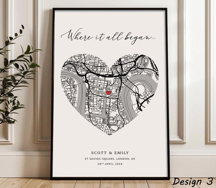 Custom Couple Wedding Journey Map