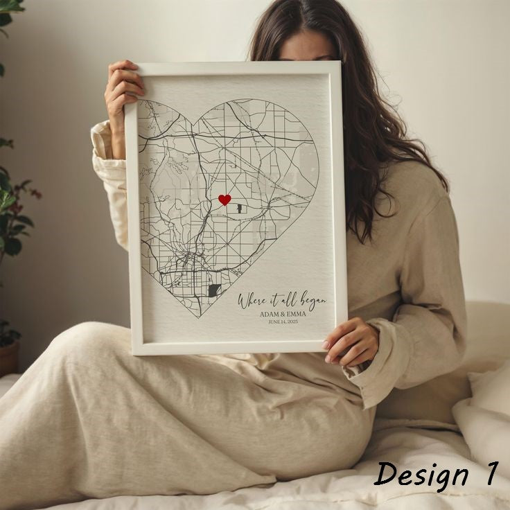 Custom Couple Wedding Journey Map