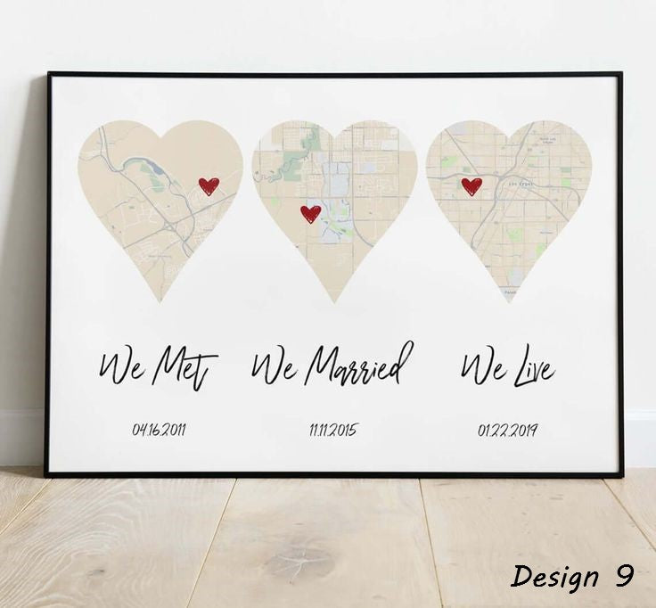 Custom Couple Wedding Journey Map