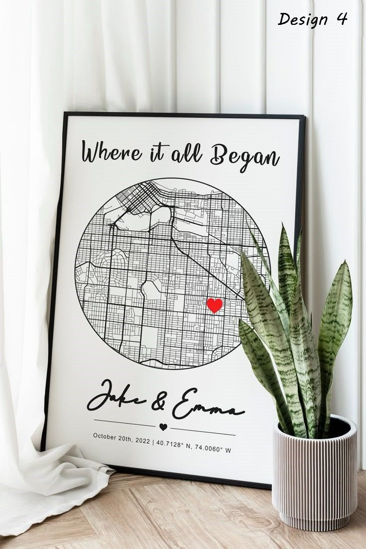 Custom Couple Wedding Journey Map