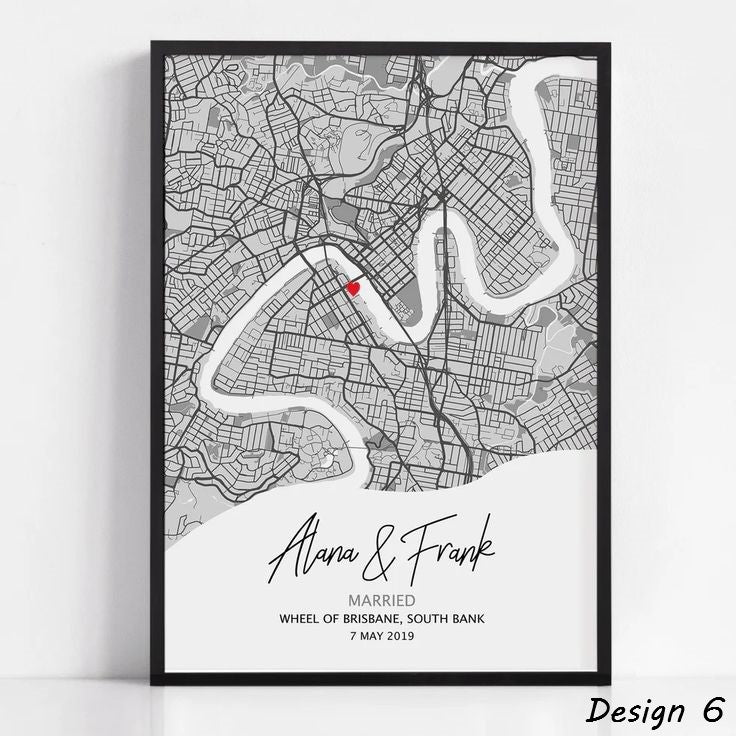 Custom Couple Wedding Journey Map