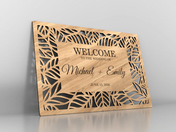 Laser Cut Wooden Wedding Welcome Sign